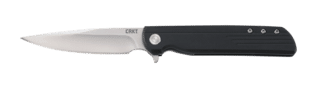 CRKT LCK + Assisted Open Folding Knife with 3.31" Black Drop Point Blade with Plain Edge